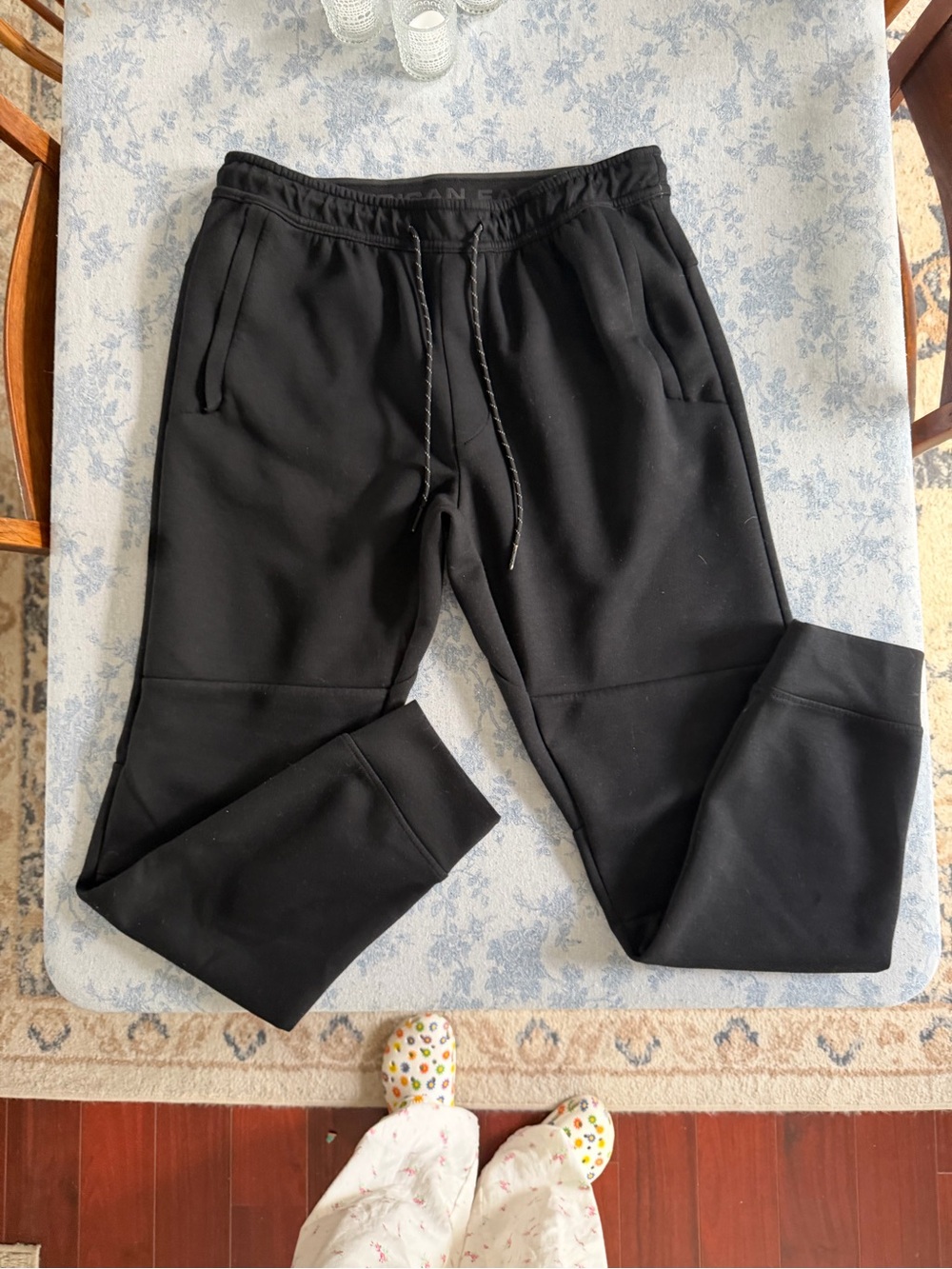 Men's Black Jogger Pants with Drawstring